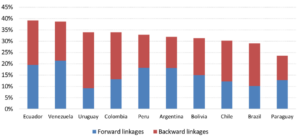 Implications of measuring value added in exports with a regional input-output table. A case of study in South America.
