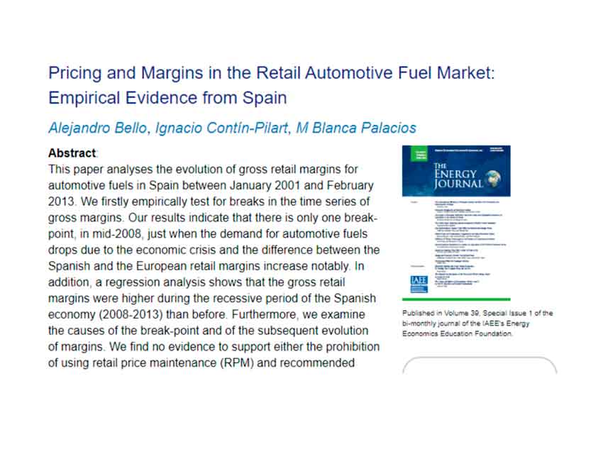 Pricing and Margins in the Retail Automotive Fuel Market: Empirical Evidence from Spain.
